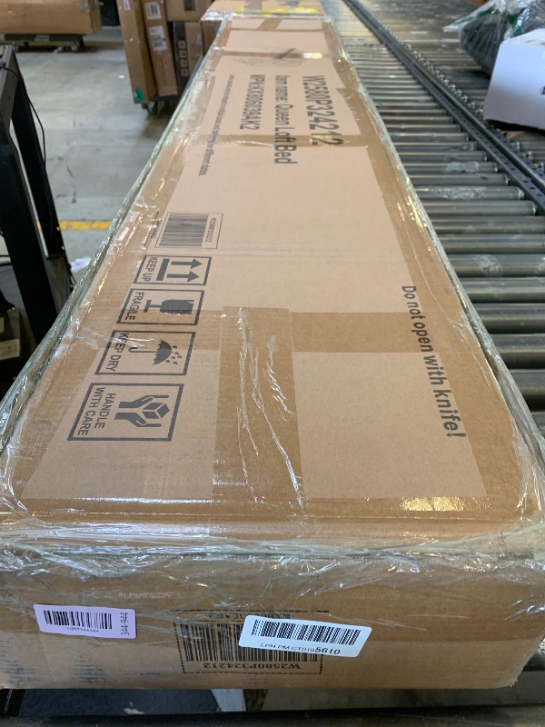 Photo 1 of KEIKI Queen Size Metal Loft Bed Frame with Convertible Staircase, Built-in Storage Shelves & Wardrobe, Loft Bed with Solid Slats & Guardrail, No Box Spring Required, Easy Assembly, for Bedroom, White