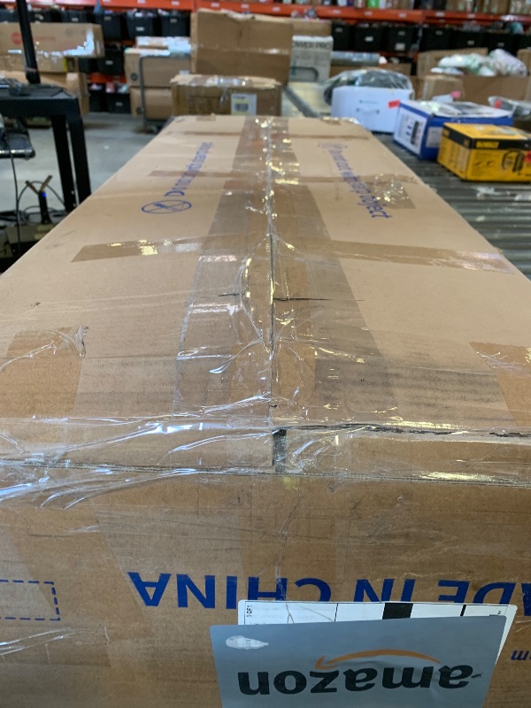 Photo 1 of KIMOLST Modern 86in TV Stand for Living Room, Fluted Design Entertainment Center with Adjustable Shelves,Media TV Console Table with Storage for Bedroom,Nature