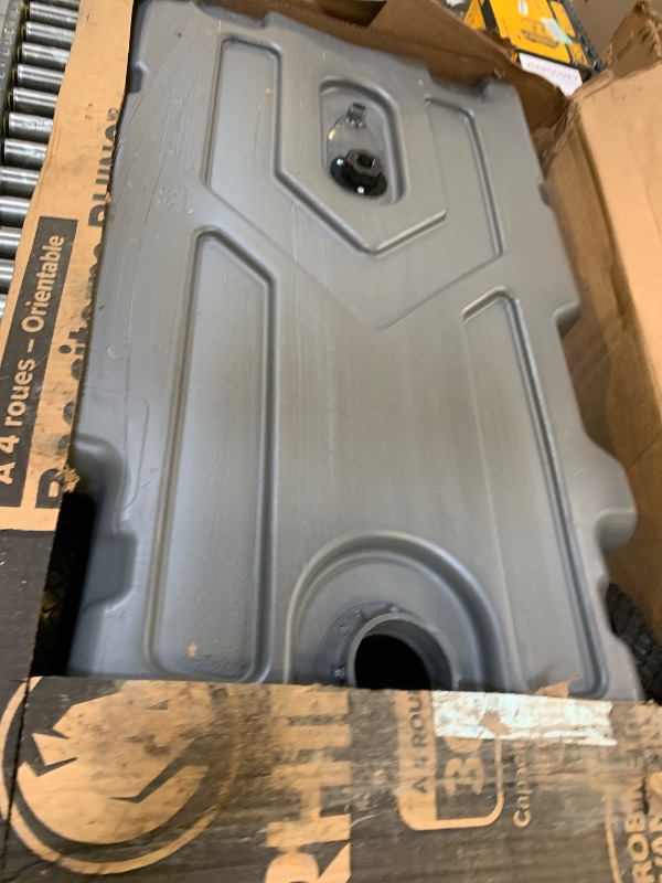 Photo 1 of Camco Rhino 36-Gallon Portable RV Tote Tank - Features 2 Steerable No-Flat Front Wheels & Built-in Gate Valve - Includes Removable 24" Tow Bar, 3’ Sewer Hose & More RV Accessories (39007)