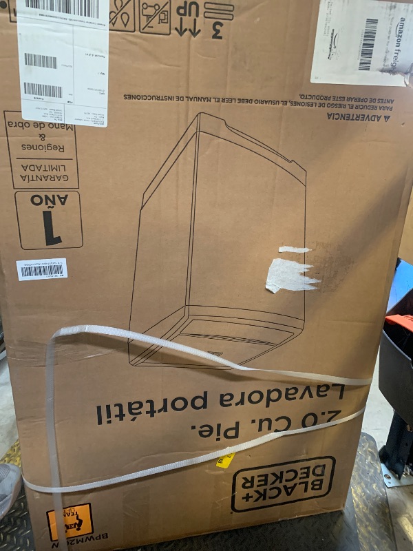 Photo 1 of BLACK+DECKER Small Portable Washer, Washing Machine for Household Use, Portable Washer 2.0 Cu. Ft. with 6 Cycles, Transparent Lid & LED Display