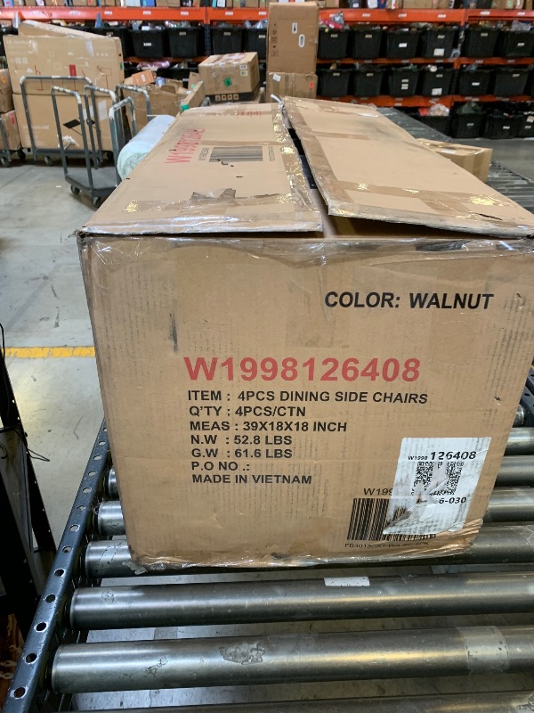 Photo 1 of TerraSafe Wood Dining Chairs Set of 4, Modern Farmhouse Kitchen Dining Room Chair, Upholstered Dinner Chair with Back Wood Legs for Restaura, Cofe and Hotel Walnut