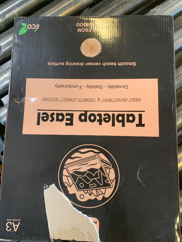 Photo 1 of Tabletop Easel for Painting, 16.5"x12" Adjustable Portable Beechwood Drawing Board with Detachable Strap, Art Easel Includes Art Painting Papers, Sketch Papers and Masking Tape, Ideal for Diamond Art