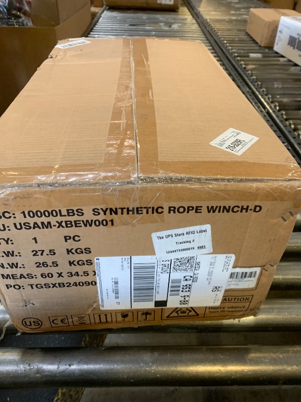 Photo 1 of X-BULL Winch 10000 lb. Load Capacity Electric Winch Kit 12V Synthetic Rope,Waterproof Electric Winch with Hawse Fairlead, with Wireless Handheld Remote and Corded Control Recovery