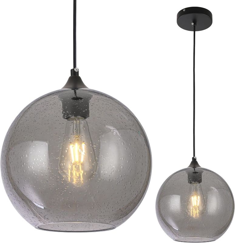 Photo 1 of CASAMOTION Pendant Lights Modern Blown Art Glass Kitchen Island Lighting Dining Room Table Entryway Hallway Brass Gold Kit Large Lampe Shade 12" Inch 1Pack