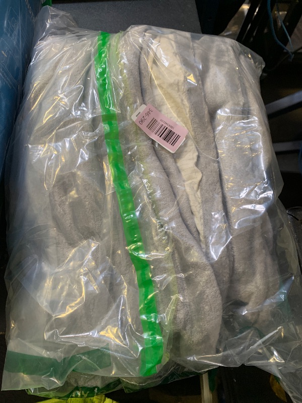 Photo 1 of F FINEC Grounding Blanket for Improving Sleep and Help with Anxiety, Soft Flannel Earthing Blanket Grounding Throw with Silver Fiber Cotton Lining, Earth Grounding Cord Included, Grey 54"x60"