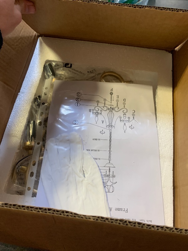 Photo 1 of ANJIADENGSHI Mini Crystal Chandelier K9 Crystal Gold Chandelier for Living Room Bedroom Dining Room Kitchen Island Entryway 5 E12 Bulbs High 16.5 in x Diameter 16.9 in, Golden