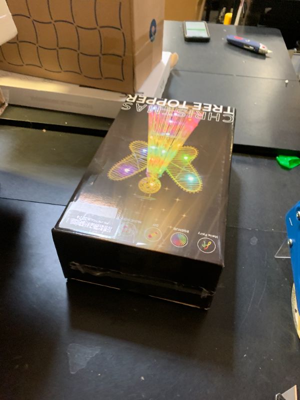 Photo 1 of Smart Christmas Tree Topper, 3D Lighted Angel Topper with RGB LED Light, 12" Gold Glittered Xmas Tree Topper with Music Sync, Timer, DIY Mode & APP Control for Indoor Holiday Decor, USB Powered