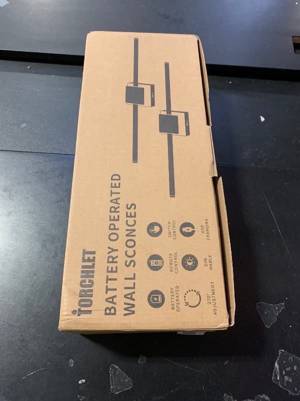 Photo 1 of Battery Operated Wall Sconces Set of 2, ???????? 12000mAh Rotatable Picture Lights with Remote Control, Dimmable 3000-6500K LED Rechargeable Wall Lights for Living Room Bedroom Mirror, 28.3In