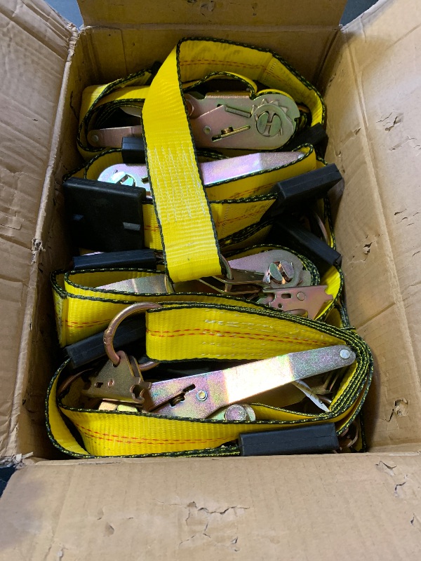 Photo 1 of Autofonder E Track Tire Straps for Trailer Heavy Duty 2" x 10' Auto Hauler Strap-10,000lb Guaranteed Break Strength-(4) Premium Vehicle Tie Down Kit with Rubber Blocks Wheel Tie-Downs for Truck, UTV