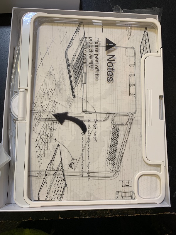 Photo 1 of TSQQST Clear Keyboard Case for iPad Air 11 Inch (M3/M2, 2025/2024)/ iPad Air 5th/4th Generation 10.9" / iPad Pro 11" 1st/2nd/3rd/4th, Trackpad, Pencil Holder, 7-Color Backlit, Rotatable, White