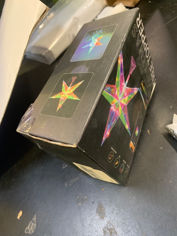Photo 1 of 10” Lighted Christmas Tree Topper Star, Foldable Christmas Topper Star with DIY Colors Changing, Smart App, Music Sync, Timer, Xmas Treetop Decorations?Iridescent Decoration with 10 RGB LED Lights