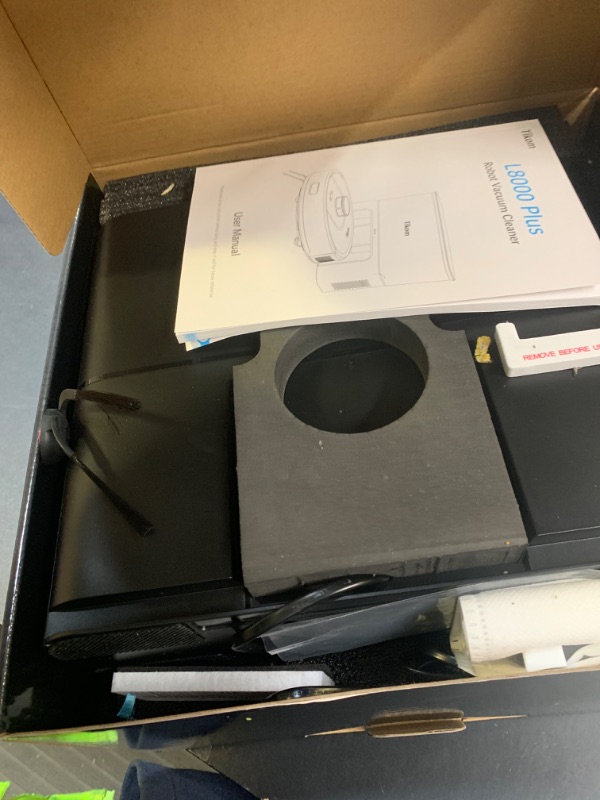 Photo 1 of Tikom Robot Vacuum and Mop, 6000Pa Robotic Vacuum Cleaner with Self-Emptying Base, 90 Days Capacity, LiDAR Navigation, Home Mapping, Ideal for Pet Hair, Hard Floors, Carpet (L8000 Plus)