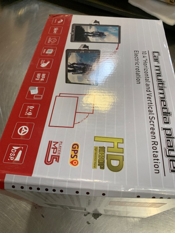 Photo 1 of [2+64G] Single Din Android Car Stereo with Wireless Carplay and Android Auto - 10.4 inch Vertical Rotatable Touchscreen Car Radio - EQ Audio/GPS Navi/WiFi/SWC/Mirror Link + AHD Backup Camera