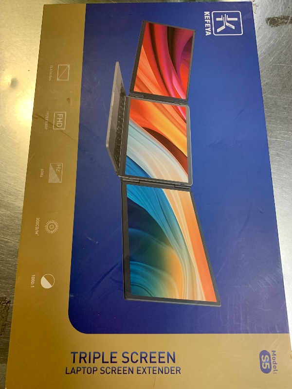 Photo 1 of KEFEYA 15.6" Laptop Screen Extender, Includes Power Bank, FHD 1080P IPS Triple Laptop Monitor Extender for 13-17" Laptops, Plug & Play with HDMI/USB-A/TYPE-C/Hub, Compatible with Windows, Mac, Android