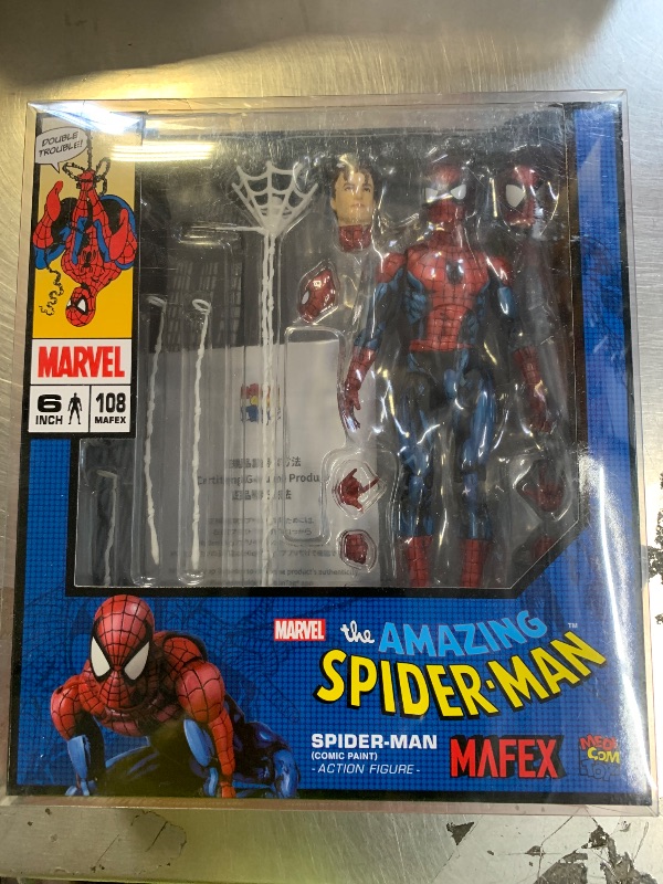Photo 1 of *********READ CLERK NOTES**********  
Medicom MAFEX No.108 Spider-Man Action Figure - Comic Paint, Marvel, 1 Count