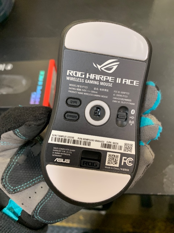 Photo 1 of ASUS ROG Harpe II Ace Wireless Esports Gaming Mouse – 2025, Pro-Tested, Right-Handed, 48g Lightweight, Tri-Mode Connectivity, 42K DPI, 8K Polling, 101Hr Battery, Web-Based Tool, PC/Mac Support - Black