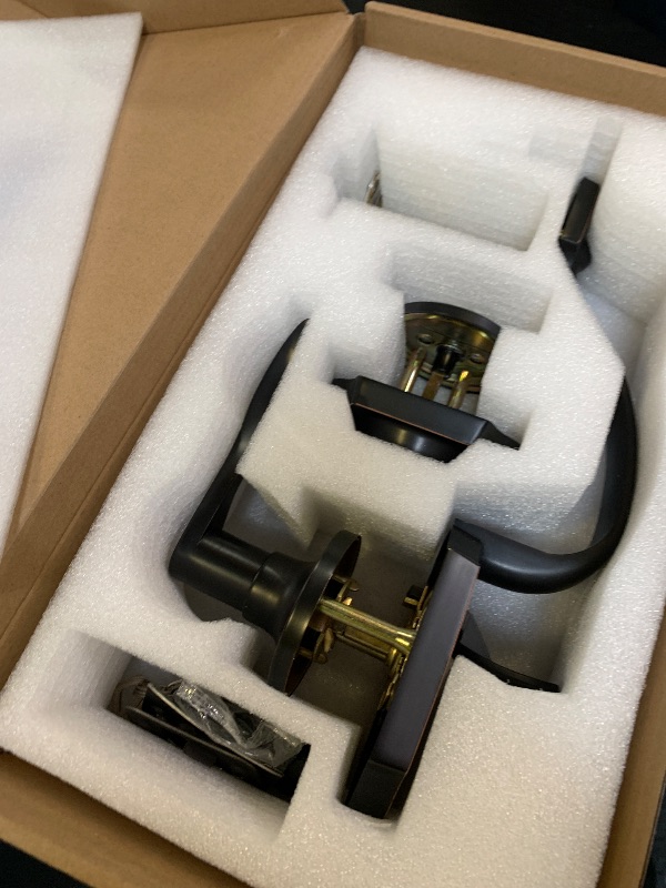 Photo 1 of Camtek Front Door Lock Set with Deadbolt Lock and Keyed, Single Cylinder Exterior Door Handle and Deadbolt Set, Oil-Rubbed Bronze Front Door Handle with Reversible Lever