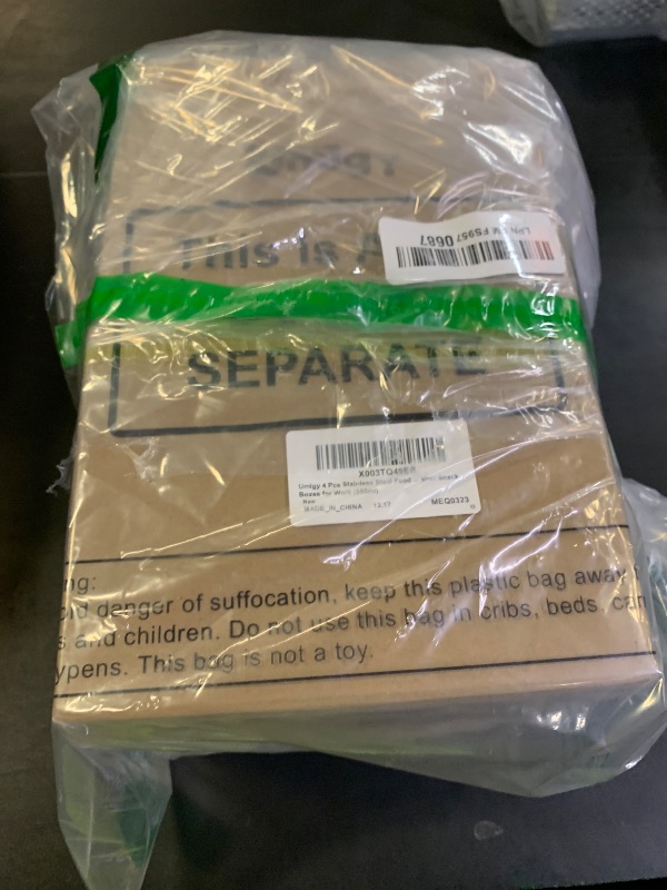 Photo 1 of Umigy 4 Pcs Stainless Steel Food Containers Metal Bento Lunch Box Stainless Steel Food Storage Containers, Lockable Clips to Leak Proof, Reusable Dishwasher Snack Boxes for Work (550ml)