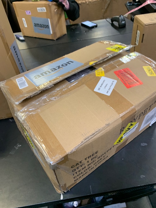 Photo 1 of **INCOMPLETE** ROYPET Cat Tree with Cat Condo and Two Hammocks, Cat Tower with Scratching Posts and Scratching Pads, Grey