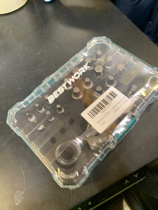 Photo 1 of Bestwork Insert Stubby/Low Profile Torx Bit Set, 22-Piece Hex Bit Ratchet Set for Tight Space