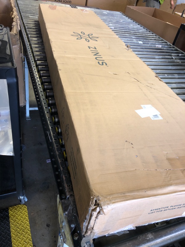 Photo 1 of ZINUS Vivek Deluxe Wood Platform Bed Frame with Headboard, Wood Slat Support, No Box Spring Needed, Easy Assembly, Queen