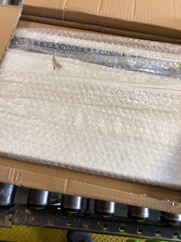 Photo 1 of ROYMELO 36x84 Inch Glass Sliding Barn Door Slab and 6.6ft Hardware Kit Included, 5 Frosted Glass, LVL Wood Panel Covered with White Water-Proof Scratch-Proof PVC Surface, Simple DIY Assembly