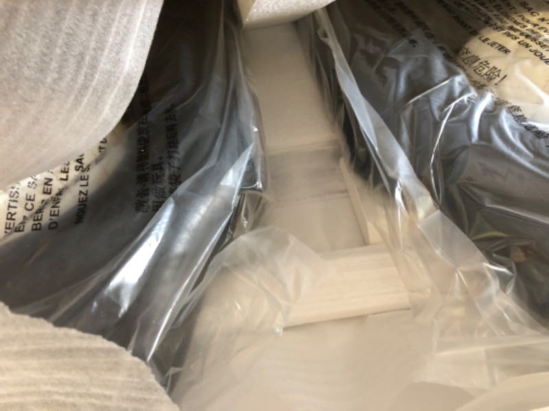 Photo 1 of MaiDeHaoo Twin Size Race Car-Shaped Platform Bed Frame with Wheels and LED Lights, Wood Kids Floor Bed Frame with Upholstered Backrest and Guardrails, No Box Spring Needed, White