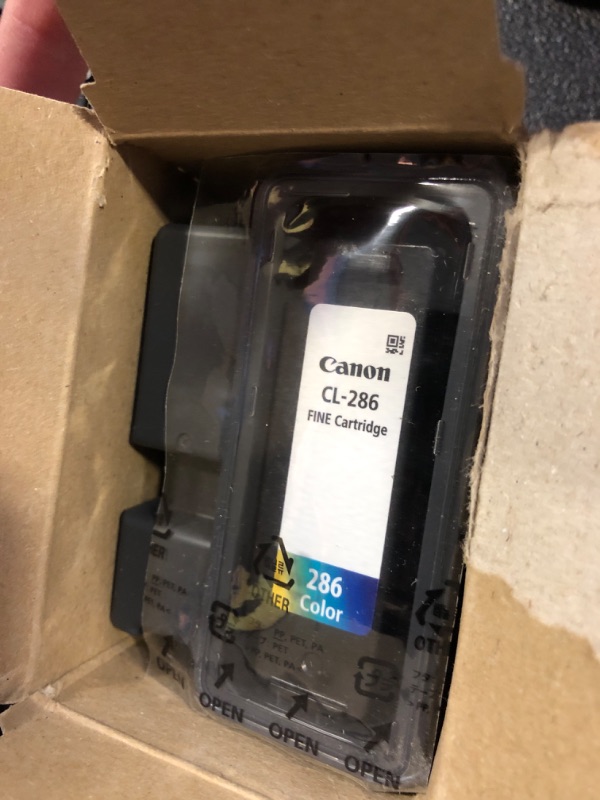 Photo 1 of Canon® PG-285 Black/CL-286 Tri-Color Standard-Yield Ink Cartridges, Pack Of 2, 6197C004