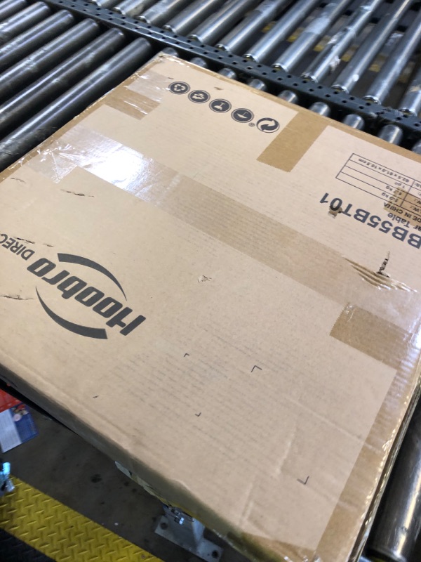 Photo 1 of HOOBRO Bar Table, Round Pub Table, 2-Tier Bistro Table with Storage, 37.4" High for Small Spaces, with Top Particleboard for Kitchen, Easy to Assemble, Black BB55BT01