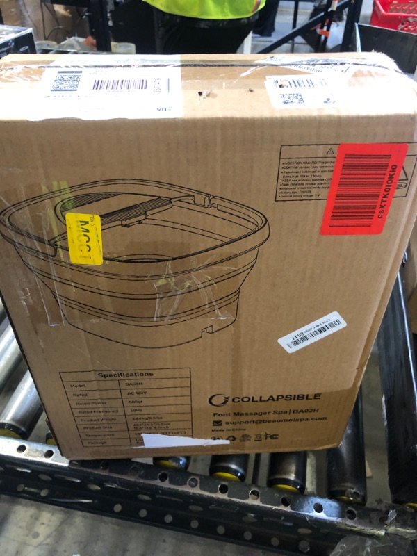 Photo 1 of Collapsible Foot Spa with Heat and Remote, Heated Foot Bath Massager with Timer, and 24 Motorized Shiatsu Massage Balls, Foot Soaking Tub Supports Hot/Cold Water Soaking