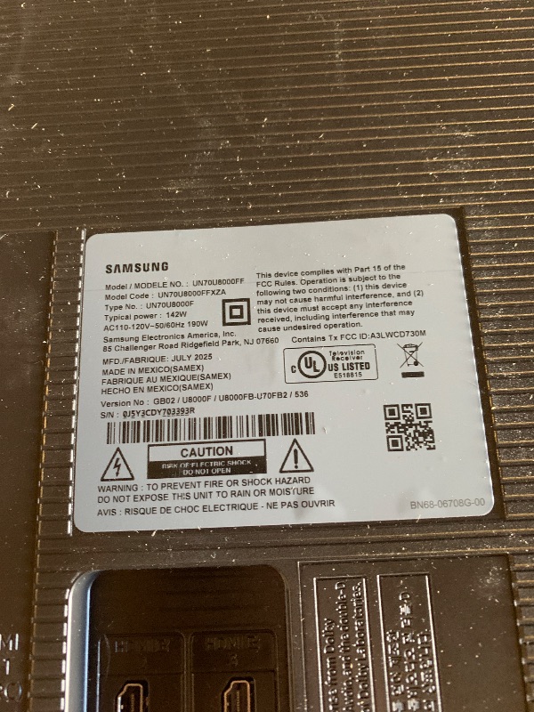 Photo 1 of Samsung 70-Inch Class Crystal UHD U8000F 4K Smart TV (2025 Model) Endless Free Content, Crystal Processor 4K, MetalStream Design, Knox Security, Alexa Built-in
