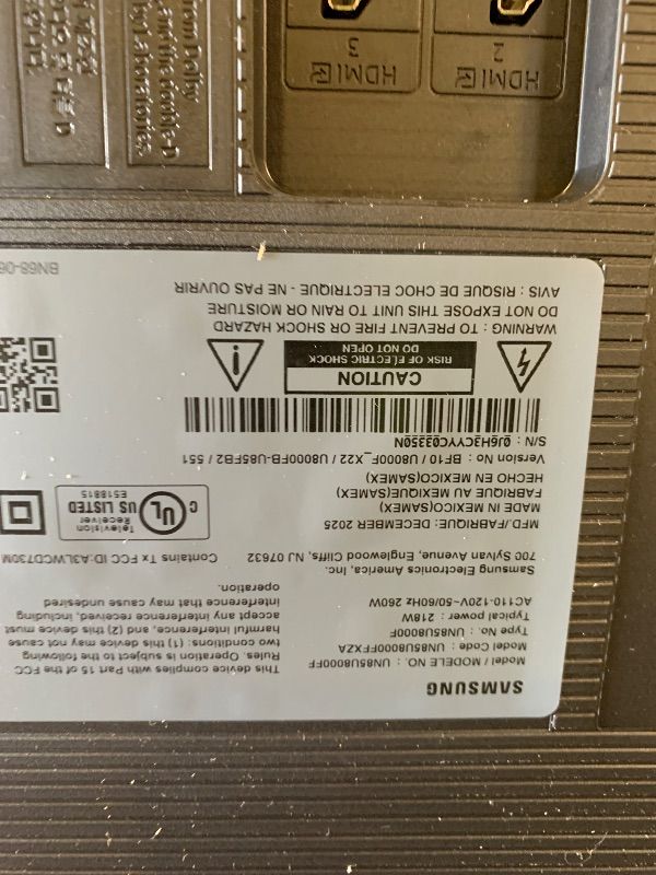 Photo 1 of Samsung 85-Inch Class Crystal UHD U8000F 4K Smart TV (2025 Model) Endless Free Content, Crystal Processor 4K, MetalStream Design, Knox Security, Alexa Built-in