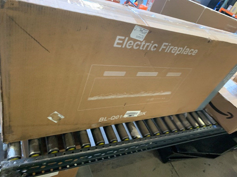 Photo 1 of 50 inch recessed Ultra Thin Tempered Glass Front Wall Mounted Electric Fireplace with Remote and Multi Color Flame emberbed, LED Light Heater