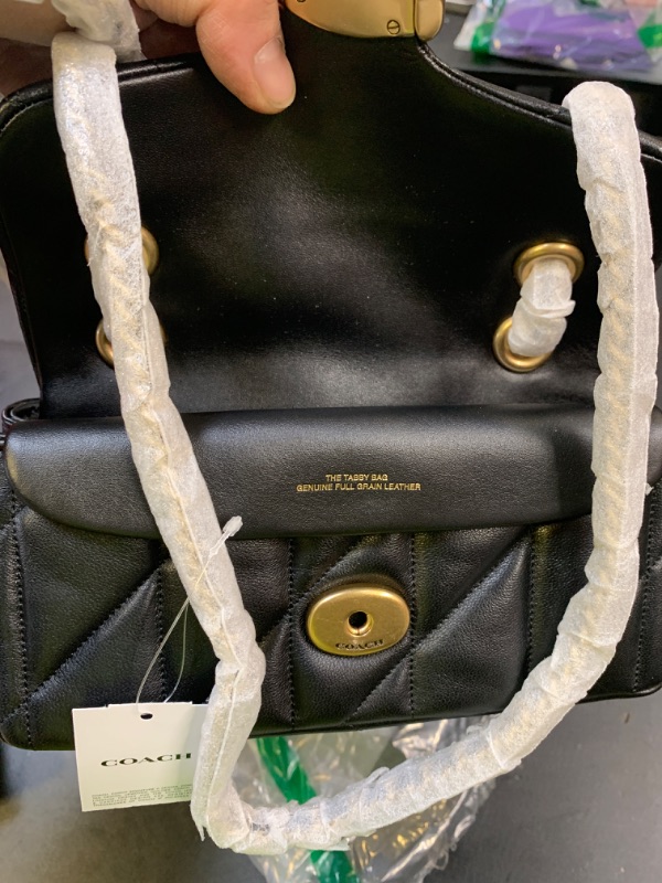 Photo 1 of Coach, Womens, Quilted Tabby Shoulder Bag 20 with Chain, Black 1, One Size