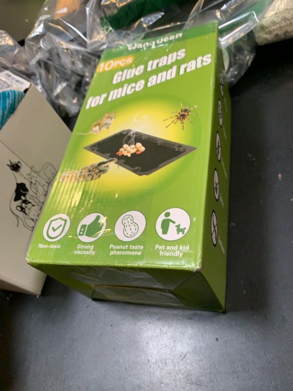 Photo 1 of 10 Pack Sticky Mouse Trap Rat Trap Indoor, Peanut Taste Pheromone Mouse Traps Indoor for Home, Glue Sticky Traps for Mice and Rats, Snake(Large Size)