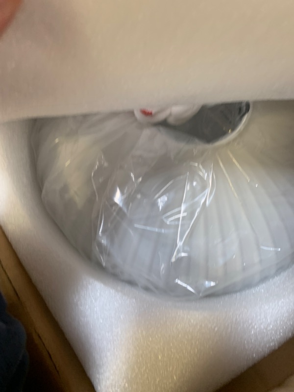 Photo 1 of KCO Lighting White Ribbed Glass Semi Flush Mount Ceiling Light Large Milk Glass Ceiling Lights Fixture Brushed Gold Flush Mount Bathroom Light Mid Century Modern Entry Lights