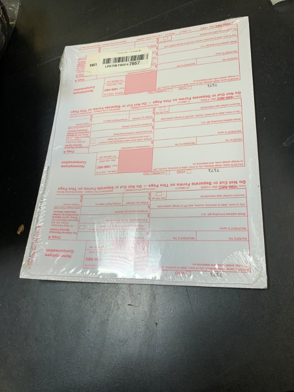 Photo 1 of 1099 NEC Copy A Income Forms, Federal Approved Lazer Tax Forms, Compatible with QuickBooks and Accounting Software, RED Copy A ONLY, 150 Pack (50 Sheets, 3 Forms Per Sheet)
