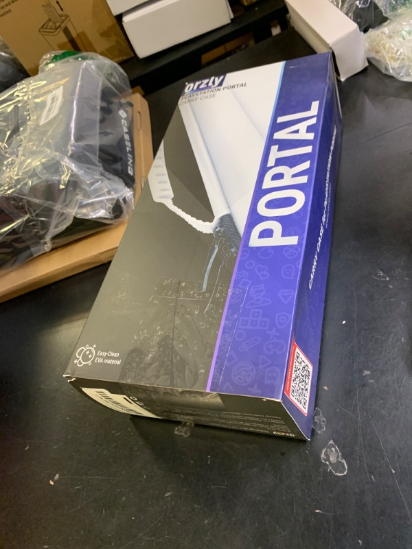 Photo 1 of Carry Case designed for Playstation Portal remote player for PS5 Console holds accessories, Travel and Storage Protection for headset charger and more WHITE/BLACK - Easy Clean Case Gift box Edition