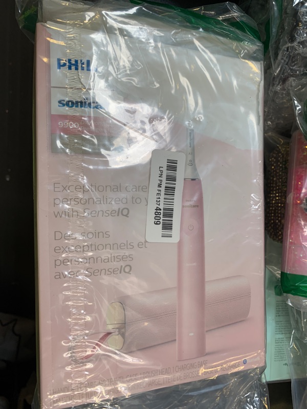 Photo 1 of Philips Sonicare DiamondClean 9900 Prestige Electric Toothbrush - with SenseIQ Technology and Advanced AI App, 5 Brushing Modes, 3 Intensity Levels, Charging Travel Case, Pink, Model HX9990/13