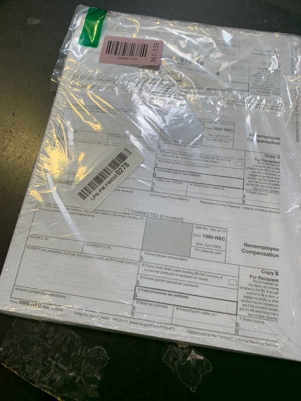 Photo 1 of 1099 Nec Copy B 2025 - Income - Recipient, Pack for 150 Recipients 50 Sheet, 2025 Copy B