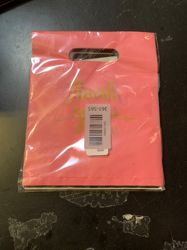 Photo 1 of 100pcs Thank You Merchandise Bag 3 Colors Party Candy Biscuit Bag for Birthday, Baby Shower, Wedding, Christmas & Retirement (5.9 * 7.9 inches) (3 colors)