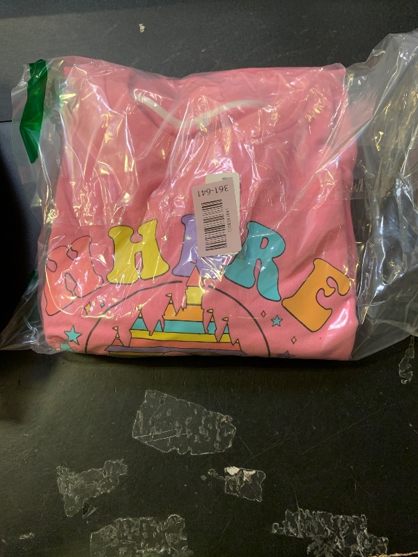 Photo 1 of *********READ CLERK NOTES**********  
                         AMWIPE Magic Kingdom Sweatshirts For Women Oversized Magical Shirt Cute Vacation Tees Girls Castle Graphic Long Sleeve Tops Pink