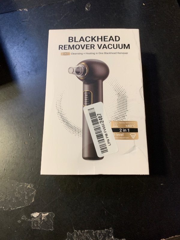 Photo 1 of Pore Vacuum Blackhead Remover with Heating, Blackhead Extractor with 3 Adjustable Suction Levels, 5 Probes, Blackhead Remover Tools for Women and Men (Black)