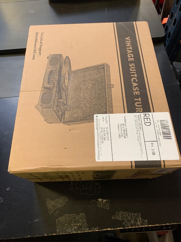 Photo 1 of Vinyl Record Player 3-Speed Bluetooth Suitcase Portable Belt-Driven Record Player with Built-in Speakers RCA Line Out AUX in Headphone Jack Vintage Turntable