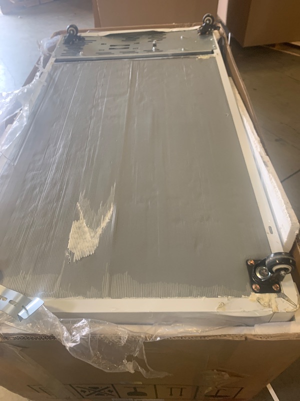 Photo 1 of VEVOR Commercial Ice Cream Display Case, 12.8 Cu.ft Chest Freezer, -19 to 3? Temp Adjustable Mobile Top Deep Freezer with 4 Wire Baskets, 2 Sliding Glass Doors, Locking Casters & LED Strip Lighting