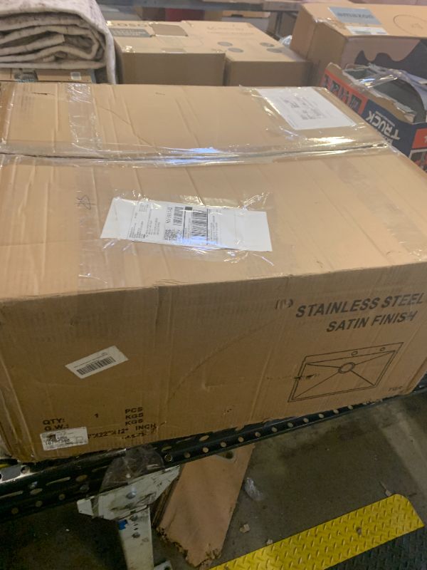 Photo 1 of Jshozzy 25 Inch Laundry Sink, 25x22 Drop in Kitchen Sink Stainless Steel Utility Sink with Cleaning Brush 12 Inch Deep Single Bowl 16 Gauge Laundry Room Outdoor Basin