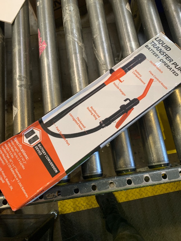 Photo 1 of Kiweoci Cordless Electric Fuel Transfer Pump, 3GPM Portable Fluid Transfer Siphon Pump with Oil Pipeline, Battery Gas Pumps with Adjustable Flow Control Nozzle(Orange)