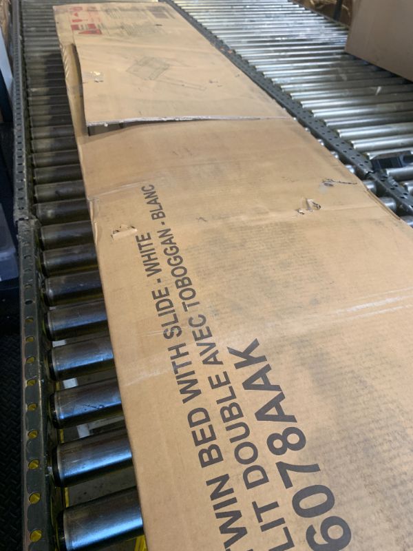 Photo 1 of Harper & Bright Designs Twin Size Low Loft Bed Frame with Ladder and Slide for Kids,White