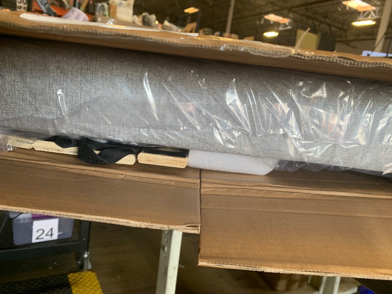 Photo 1 of Queen Size Platform Bed Frame with Upholstered Button Tufted Headboard, Mattress Foundation with Wooden Slat Support, Noise Free, No Box Spring Needed, Easy Assembly, Light Grey