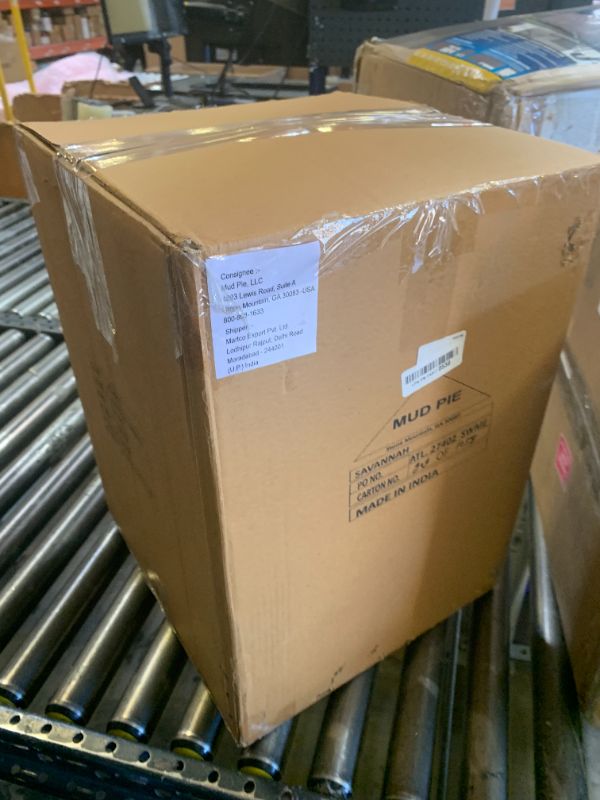 Photo 1 of Mud Pie Wood Beaded Lantern Set, Distressed White WASH